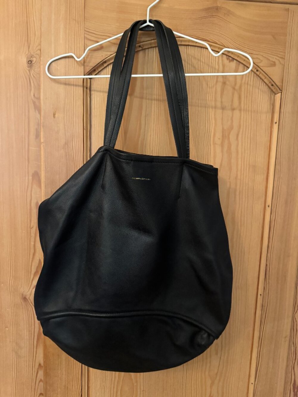 LIKE NEW Monserat De Lucca Large Black Leather Hobo Tote Bag Purse